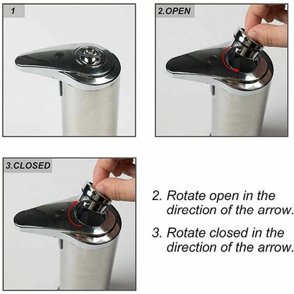 Touchless Automatic Soap Dispenser - Stainless Steel, Adjustable Volume, Infrared Sensor for Kitchen & Bathroom(Silver) Tristar Online