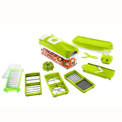 Multi-Functional Vegetable Chopper & Slicer Set - Dicer, Grater with Food Container & Peeler(green) Tristar Online
