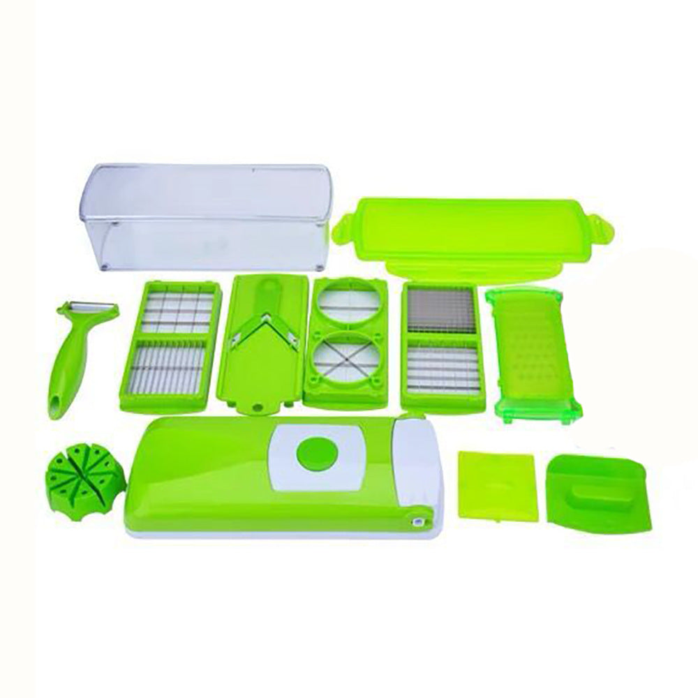 Multi-Functional Vegetable Chopper & Slicer Set - Dicer, Grater with Food Container & Peeler(green) Tristar Online