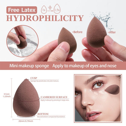 All-in-One Portable Makeup Brush Kit with LED Mirror Travel Case, Sponges & Applicators(pink) Tristar Online