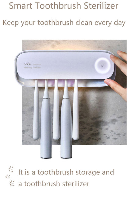 Smart UVC Toothbrush Sterilizer & Holder with Heat Drying, Radar Sensor Night Light(white) Tristar Online