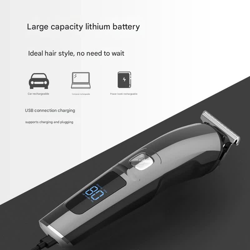 All-in-One Professional Men's Grooming Kit - IPX7 Waterproof Hair Clipper & Beard Trimmer with LED Display(Grey) Tristar Online