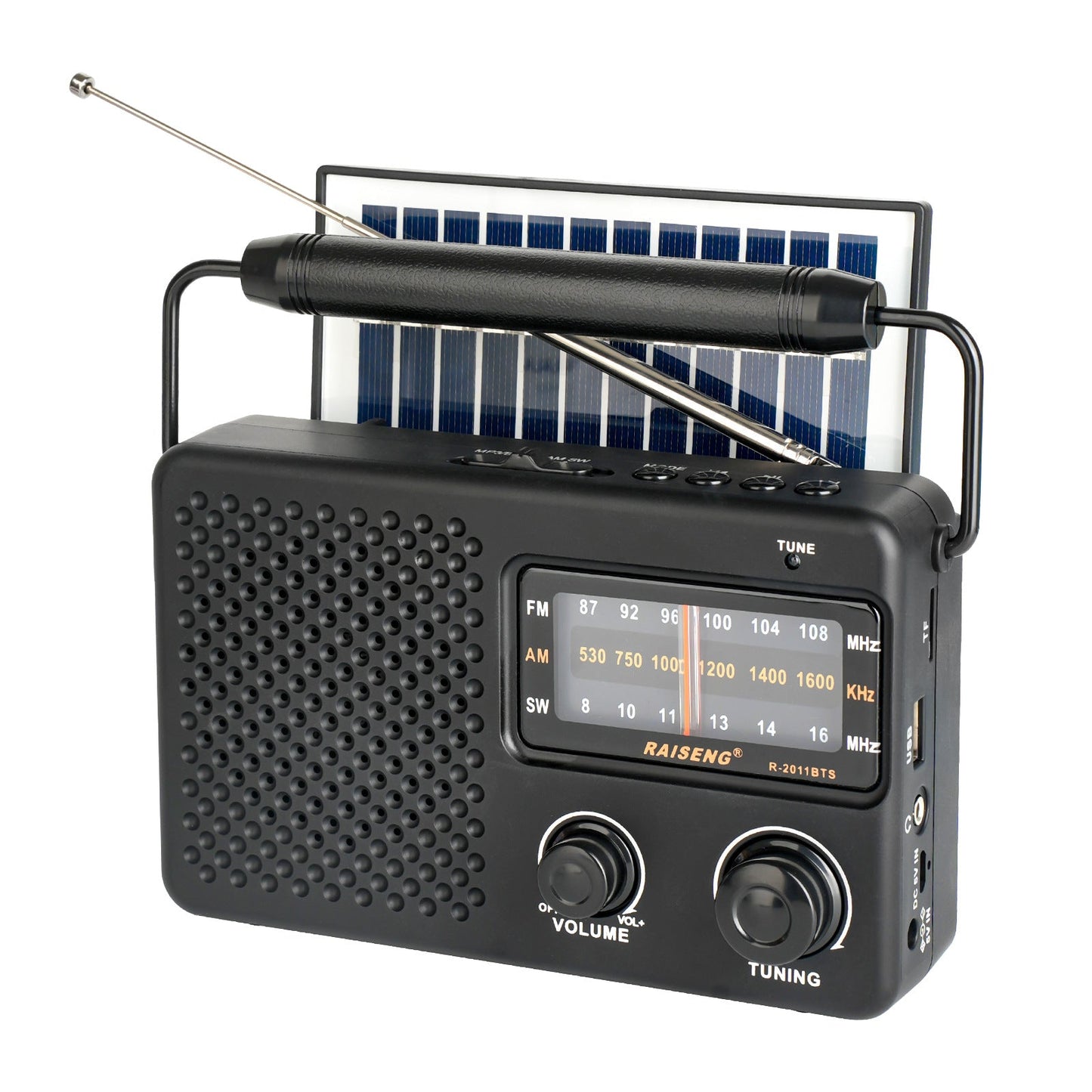 Portable Solar Powered 3-Band AM/FM/SW Radio with Bluetooth Speaker & Multiple Charging Options(black) Tristar Online