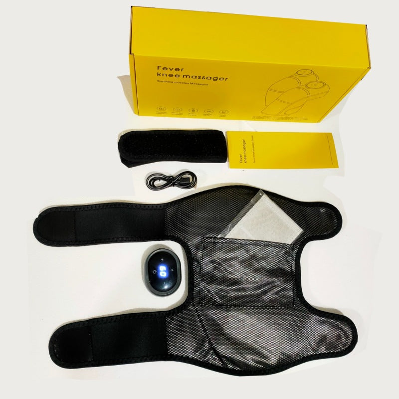 Rechargeable Heated Knee Massager Brace with Vibration & Adjustable Straps(Grey) Tristar Online