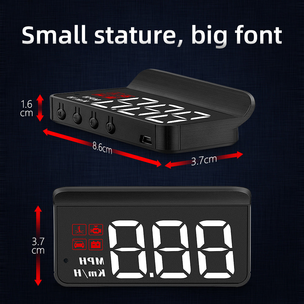 Compact OBD2 Car Head-Up Display (HUD) - Digital Speedometer with 5 Alarm Functions & Adaptive Brightness(black) Tristar Online