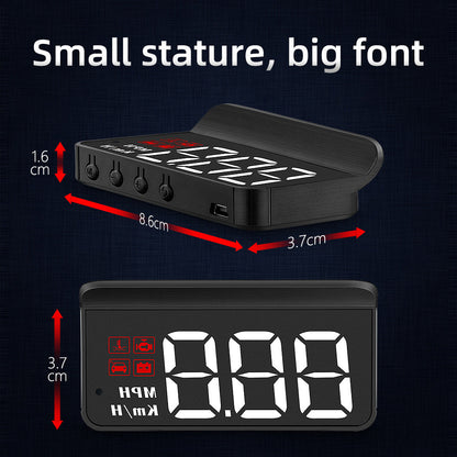 Compact OBD2 Car Head-Up Display (HUD) - Digital Speedometer with 5 Alarm Functions & Adaptive Brightness(black) Tristar Online