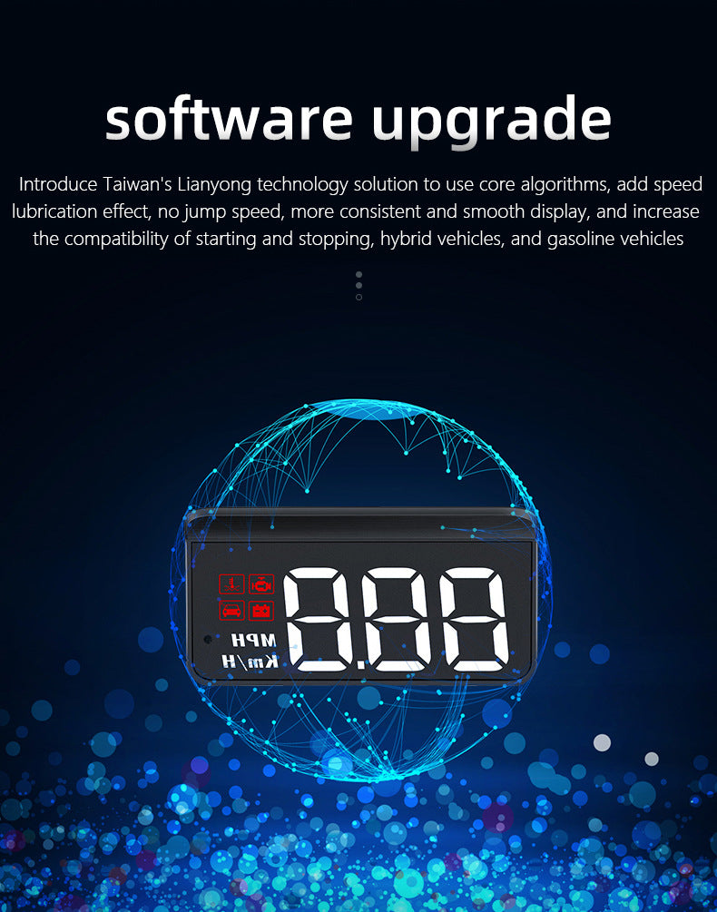 Compact OBD2 Car Head-Up Display (HUD) - Digital Speedometer with 5 Alarm Functions & Adaptive Brightness(black) Tristar Online