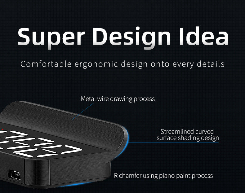 Compact OBD2 Car Head-Up Display (HUD) - Digital Speedometer with 5 Alarm Functions & Adaptive Brightness(black) Tristar Online