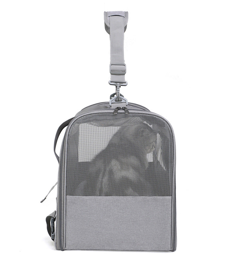 Foldable Soft-Sided Pet Carrier for Travel - Fits Cats & Small Dogs Under 6kg, with Removable Plush Bed & Shoulder Strap(grey) Tristar Online