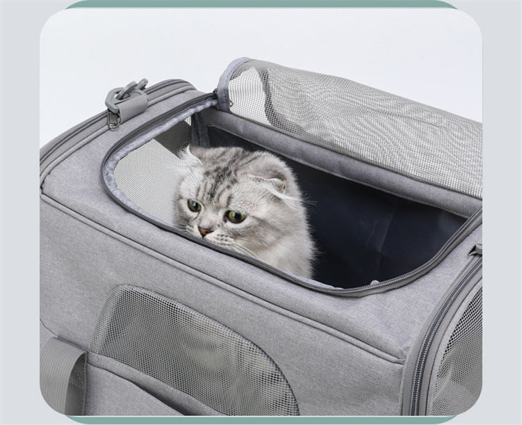 Foldable Soft-Sided Pet Carrier for Travel - Fits Cats & Small Dogs Under 6kg, with Removable Plush Bed & Shoulder Strap(pink) Tristar Online