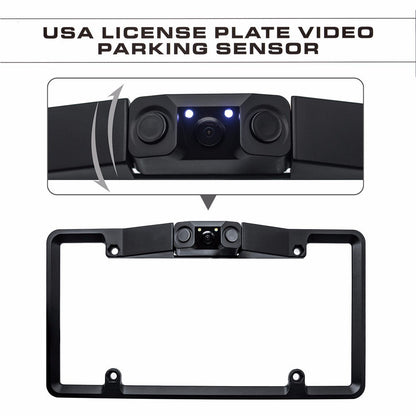 3-in-1 Car Reversing Camera & Parking Sensor System with Monitor - License Plate Frame Mount, Waterproof & Night Vision(black) Tristar Online