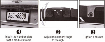 3-in-1 Car Reversing Camera & Parking Sensor System with Monitor - License Plate Frame Mount, Waterproof & Night Vision(black) Tristar Online