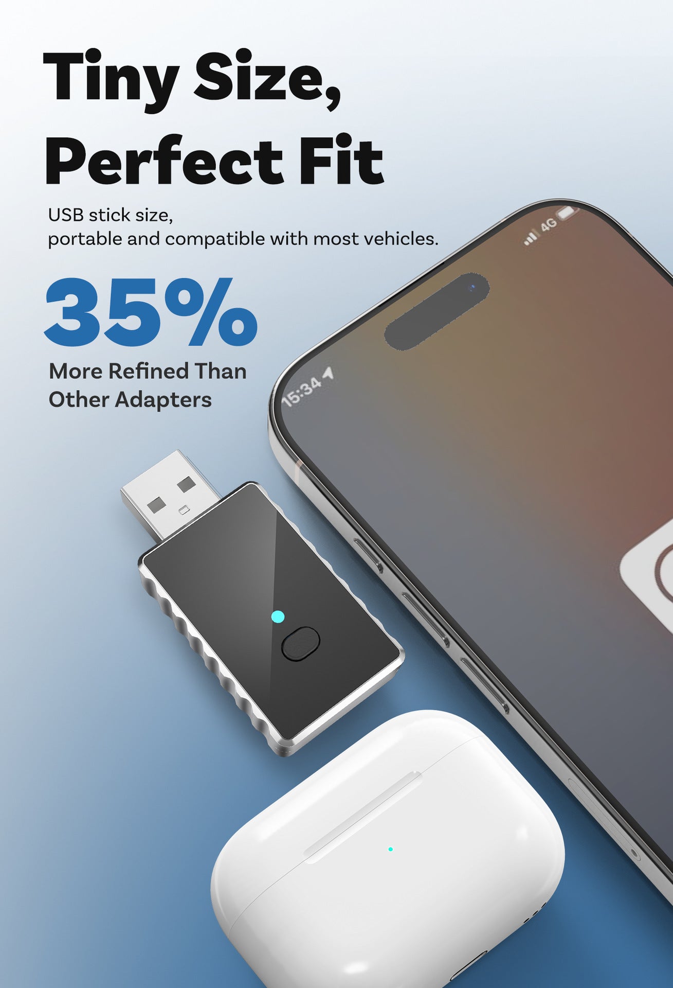 Mini 2-in-1 Wireless CarPlay & Android Auto Adapter - 5GHz WiFi 6, Bluetooth 5.4, Plug & Play Dongle(black) Tristar Online