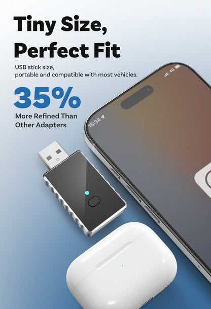 Mini 2-in-1 Wireless CarPlay & Android Auto Adapter - 5GHz WiFi 6, Bluetooth 5.4, Plug & Play Dongle(black) Tristar Online