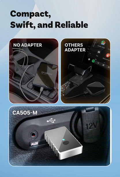 Mini 2-in-1 Wireless CarPlay & Android Auto Adapter - 5GHz WiFi 6, Bluetooth 5.4, Plug & Play Dongle(black) Tristar Online