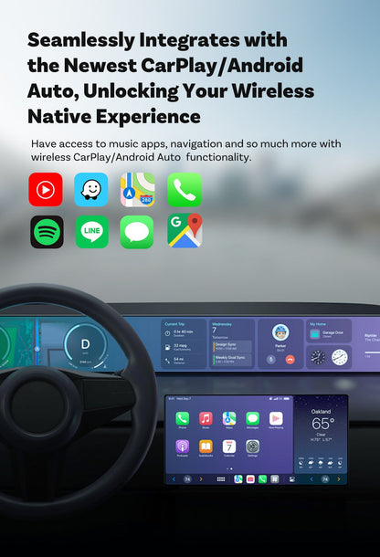 Mini 2-in-1 Wireless CarPlay & Android Auto Adapter - 5GHz WiFi 6, Bluetooth 5.4, Plug & Play Dongle(black) Tristar Online