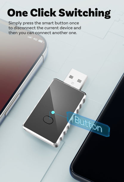 Mini 2-in-1 Wireless CarPlay & Android Auto Adapter - 5GHz WiFi 6, Bluetooth 5.4, Plug & Play Dongle(black) Tristar Online