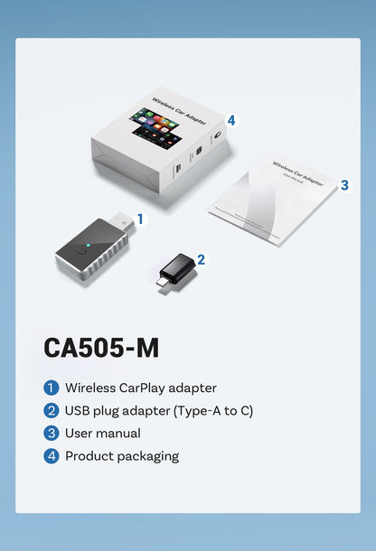 Mini 2-in-1 Wireless CarPlay & Android Auto Adapter - 5GHz WiFi 6, Bluetooth 5.4, Plug & Play Dongle(black) Tristar Online