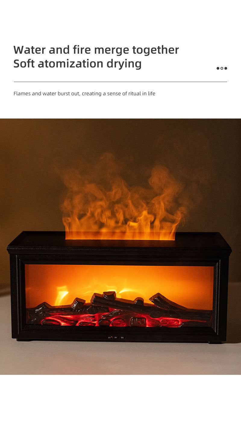 Fireplace Flame Effect Aroma Diffuser & Humidifier with 7-Colour Light, Timer & Remote Control(black) Tristar Online
