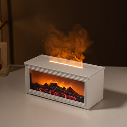 Fireplace Flame Effect Aroma Diffuser & Humidifier with 7-Colour Light, Timer & Remote Control(White) Tristar Online