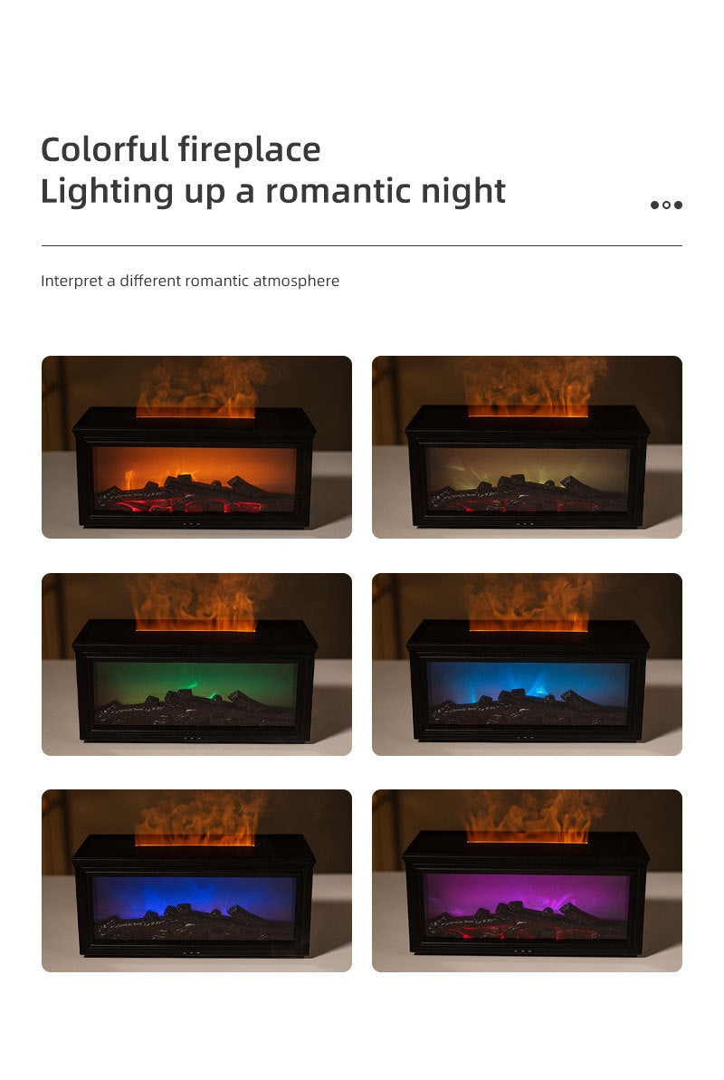 Fireplace Flame Effect Aroma Diffuser & Humidifier with 7-Colour Light, Timer & Remote Control(White) Tristar Online