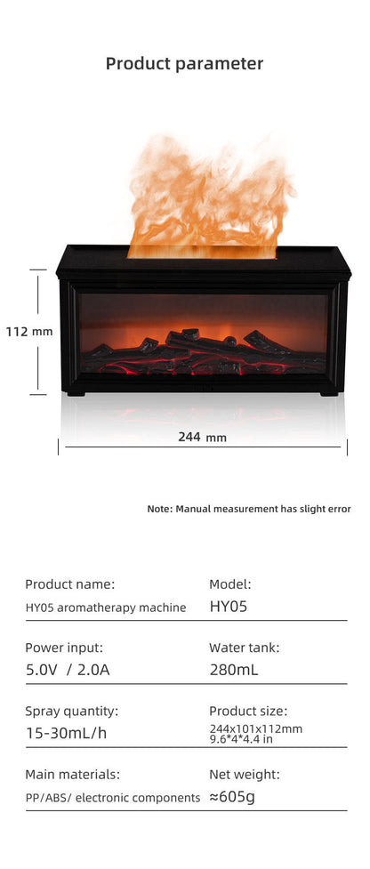 Fireplace Flame Effect Aroma Diffuser & Humidifier with 7-Colour Light, Timer & Remote Control(White) Tristar Online