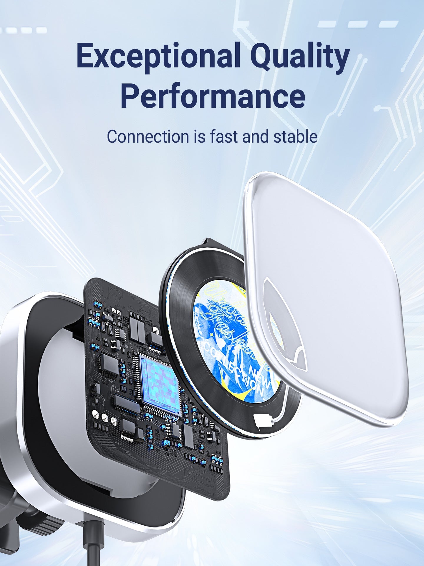 Wireless CarPlay Adapter with 1.6" Multi-Functional Screen, Car Diffuser & 360 Vent Clip(silver) Tristar Online