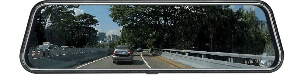 10-Inch Dual Lens Dash Cam Mirror - 1080P FHD Touch Screen Car DVR with Rear Camera, Night Vision & G-Sensor(black) Tristar Online