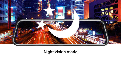 10-Inch Dual Lens Dash Cam Mirror - 1080P FHD Touch Screen Car DVR with Rear Camera, Night Vision & G-Sensor(black) Tristar Online