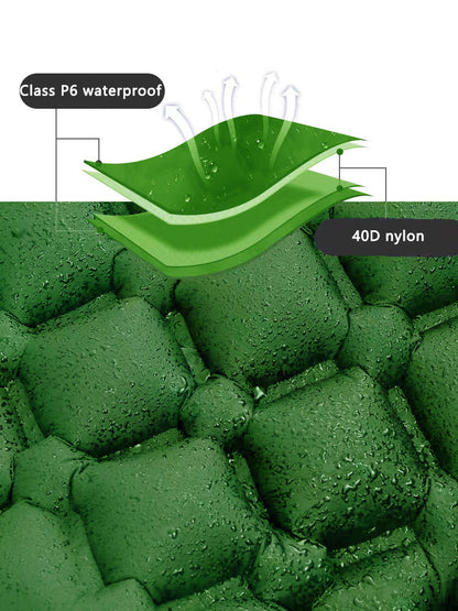 2pc Ultralight Inflatable Camping Sleeping Mat with Integrated Pillow - Waterproof 40D Nylon TPU(Orange) Tristar Online