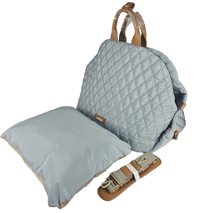 Luxury Quilted 2-in-1 Pet Travel Carrier & Car Booster Seat for Small Dogs(Blue-gray) Tristar Online