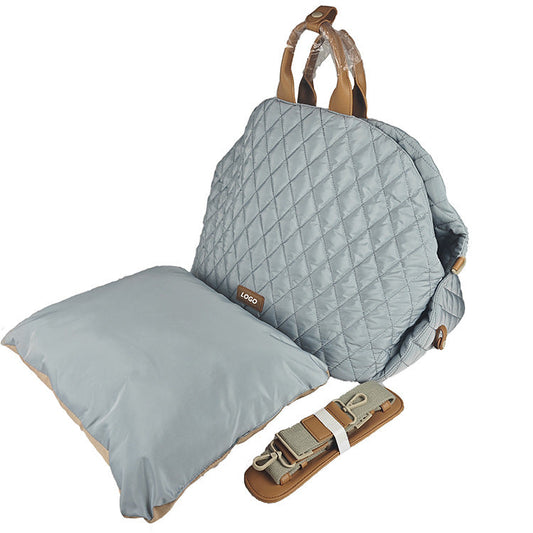 Luxury Quilted 2-in-1 Pet Travel Carrier & Car Booster Seat for Small Dogs(Blue-gray) Tristar Online