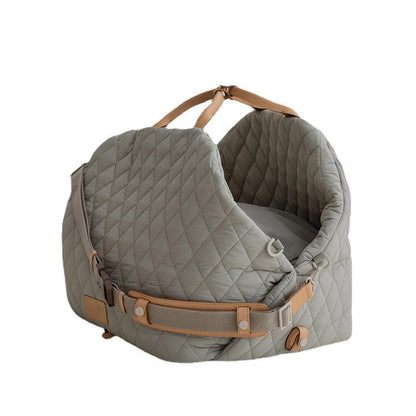 Luxury Quilted 2-in-1 Pet Travel Carrier & Car Booster Seat for Small Dogs(Blue-gray) Tristar Online
