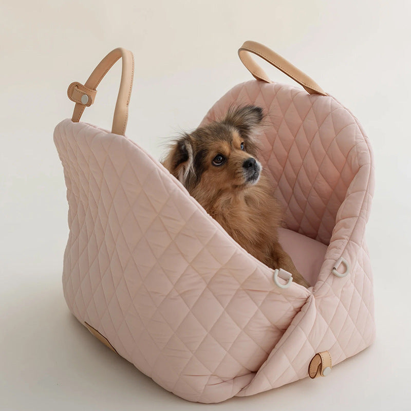 Luxury Quilted 2-in-1 Pet Travel Carrier & Car Booster Seat for Small Dogs(Camel) Tristar Online