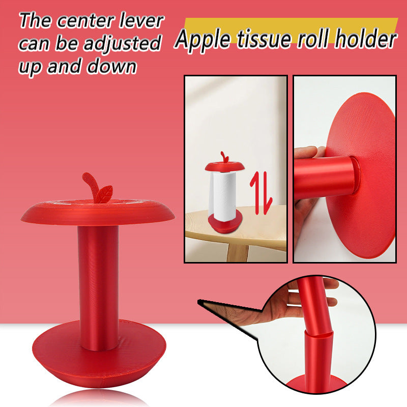 Apple-Shaped Adjustable Tissue Roll Holder - Fun & Practical Desktop Paper Towel Stand(red) Tristar Online