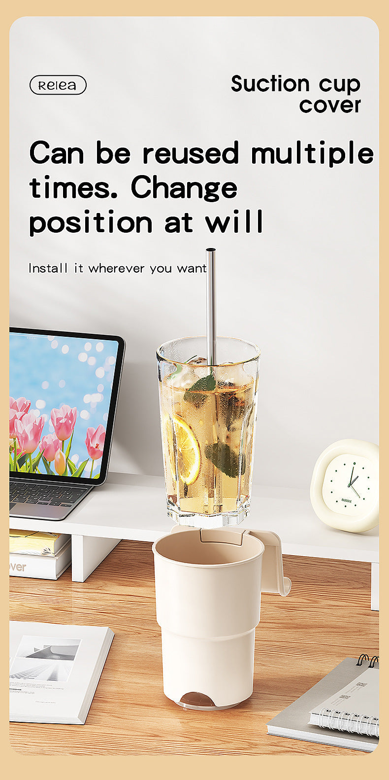 Multi-Purpose Anti-Spill Cup Holder with Suction Base & Detachable Phone Stand(black) Tristar Online