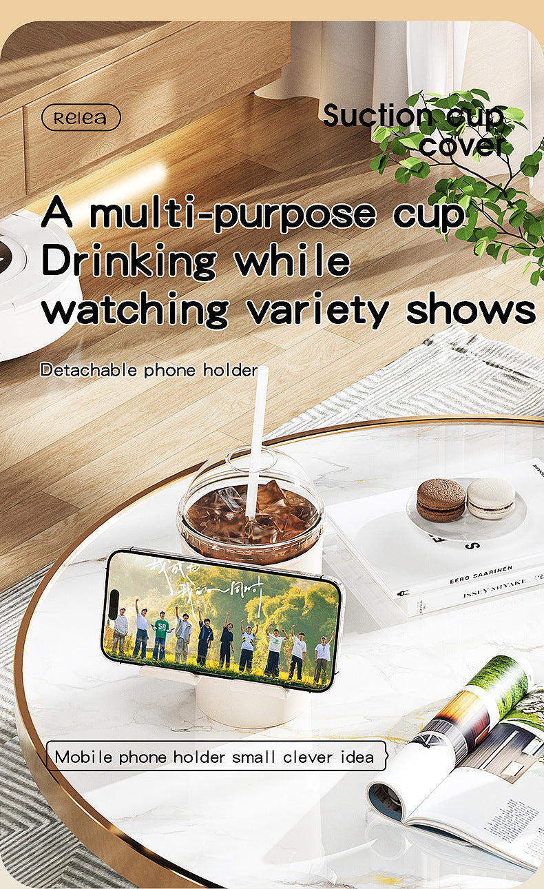 Multi-Purpose Anti-Spill Cup Holder with Suction Base & Detachable Phone Stand(black) Tristar Online