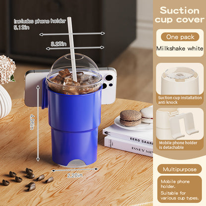 Multi-Purpose Anti-Spill Cup Holder with Suction Base & Detachable Phone Stand(blue) Tristar Online