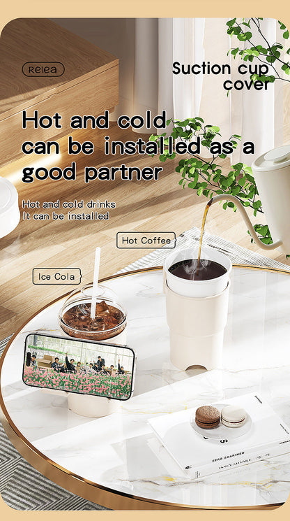 Multi-Purpose Anti-Spill Cup Holder with Suction Base & Detachable Phone Stand(white) Tristar Online