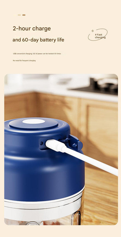 Powerful Mini Electric Food Chopper - USB Rechargeable Cordless Garlic & Meat Mincer(purple 250ml + 4-blade knife) Tristar Online