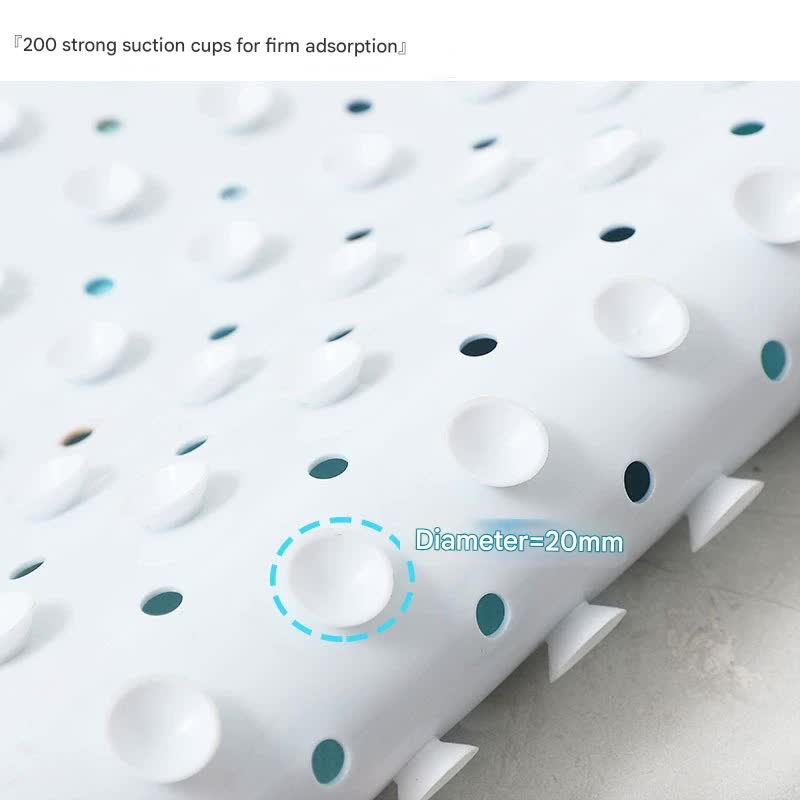Non-Slip PVC Bath & Shower Mat with Suction Cups and Drainage Holes - Cartoon Ocean Theme(Black Whale) Tristar Online
