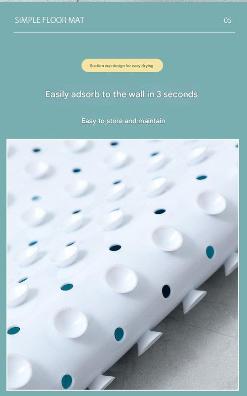 Non-Slip PVC Bath & Shower Mat with Suction Cups and Drainage Holes - Cartoon Ocean Theme(Black Whale) Tristar Online