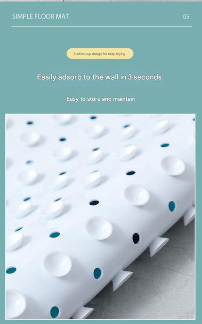 Non-Slip PVC Bath & Shower Mat with Suction Cups and Drainage Holes - Cartoon Ocean Theme(Black Whale) Tristar Online