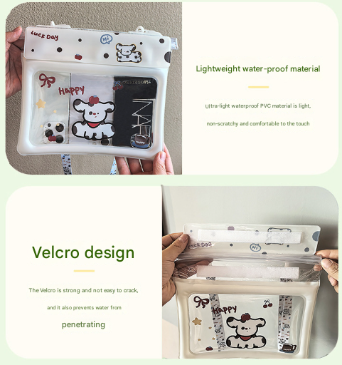 2 Pcs White Cute Floating Waterproof Pouch - Touch-Sensitive Screen & Adjustable Strap Tristar Online