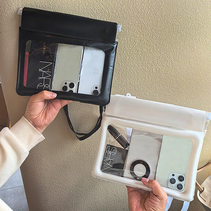 2 Pcs White Flower Pattern On Light Green background Cute Floating Waterproof Pouch - Touch-Sensitive Screen & Adjustable Strap Tristar Online