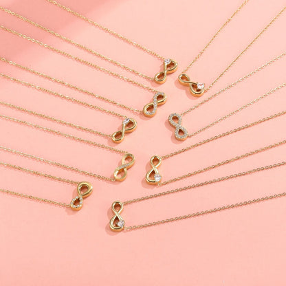 Style 4 Gold Infinity Necklace for Women - Dainty Titanium Steel Pendant with Sparkling Cubic Zirconia Tristar Online