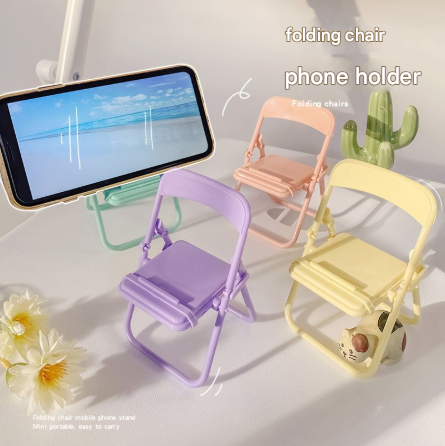 Color Mixing Adorable Mini Folding Chair Phone Stand - 4 Pack Cute Desktop Holder for Hands-Free Viewing Tristar Online