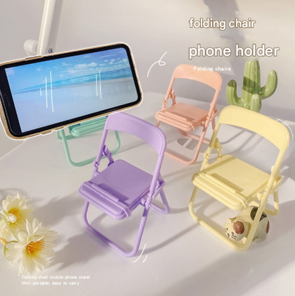 Color Mixing Adorable Mini Folding Chair Phone Stand - 4 Pack Cute Desktop Holder for Hands-Free Viewing Tristar Online