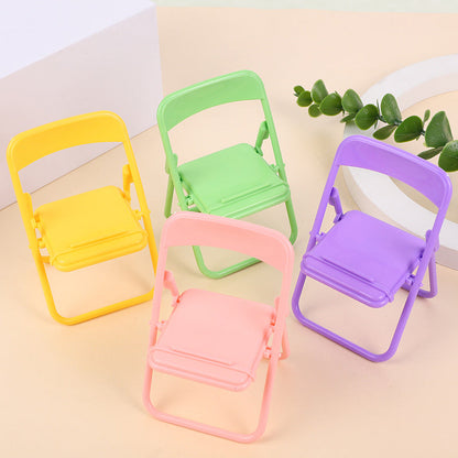 Color Mixing Adorable Mini Folding Chair Phone Stand - 4 Pack Cute Desktop Holder for Hands-Free Viewing Tristar Online