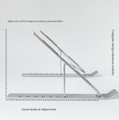 Silver Adjustable Aluminum Laptop Stand with Detachable Cooling Fan - Portable Ergonomic Riser for Desk Tristar Online